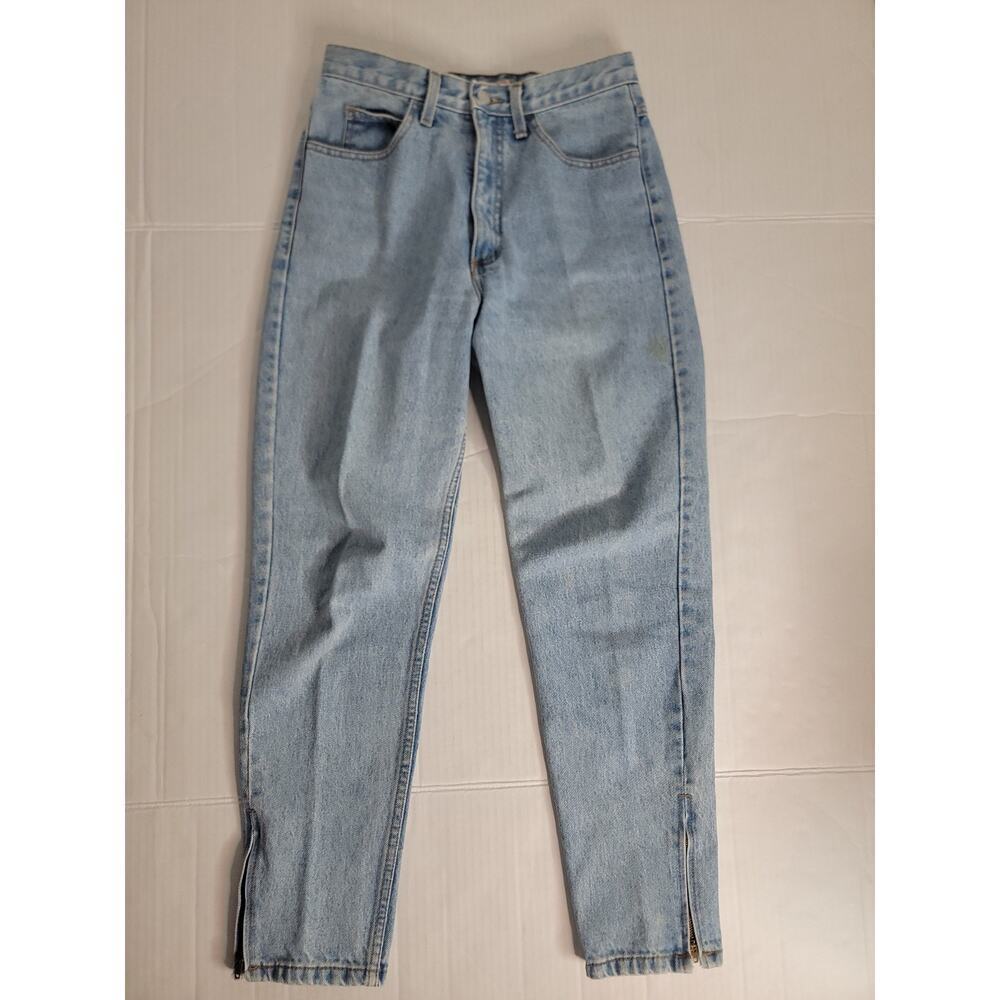 Vintage Guess High-Rise Mom Jeans30 (Measures 28" W x 28" L) Light Zip Hem USA - Picture 2 of 10